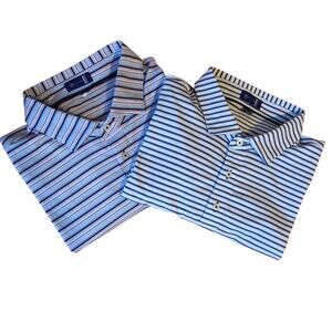 Stitch Golf Polo Shirts Lot of 2, size XXL Striped Polyester Spandex